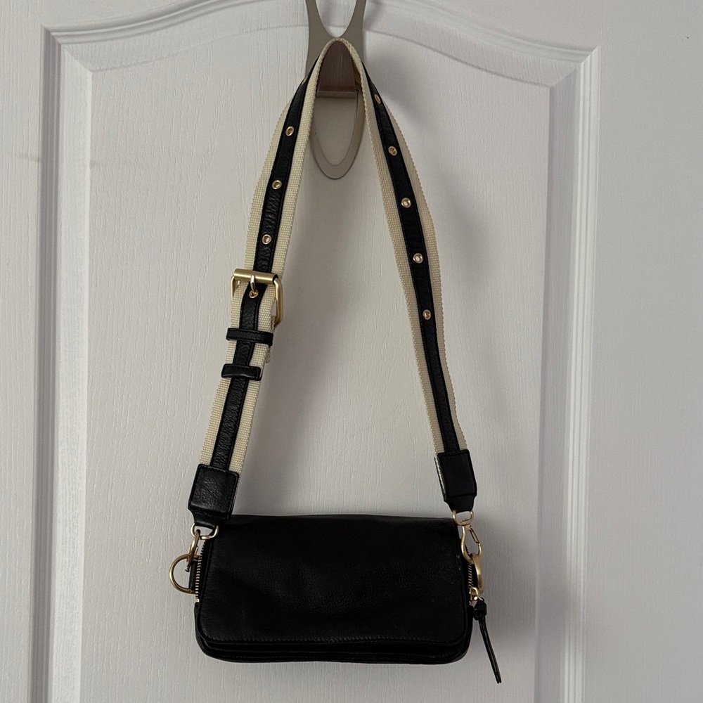 Diane Von Furstenberg Black and Cream Crossbody Bag